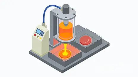 Ilustração de máquina de fundição a vácuo