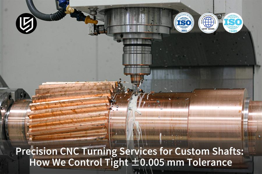 Servicios de torneado CNC de precisión para ejes personalizados: cómo controlamos una tolerancia ajustada de ±0,005 mm.