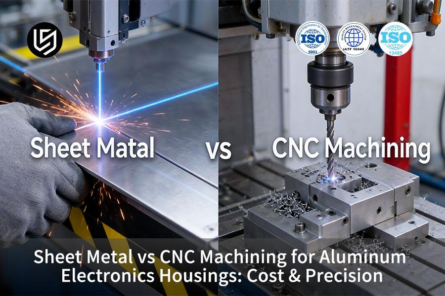 مقارنة بين تصنيع الصفائح المعدنية وتصنيعها باستخدام آلات CNC لهياكل الإلكترونيات المصنوعة من الألومنيوم: التكلفة والدقة