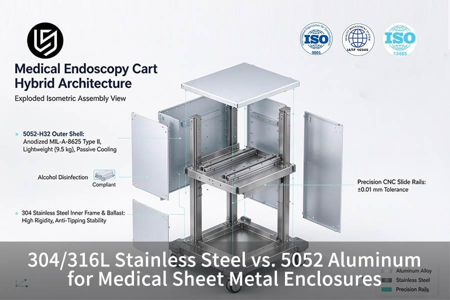 304/316L Stainless Steel vs. 5052 Aluminum for Medical Sheet Metal Enclosures