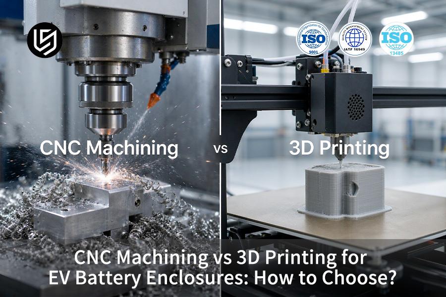 Usinagem CNC versus Impressão 3D para Gabinetes de Baterias de Veículos Elétricos: Como Escolher?