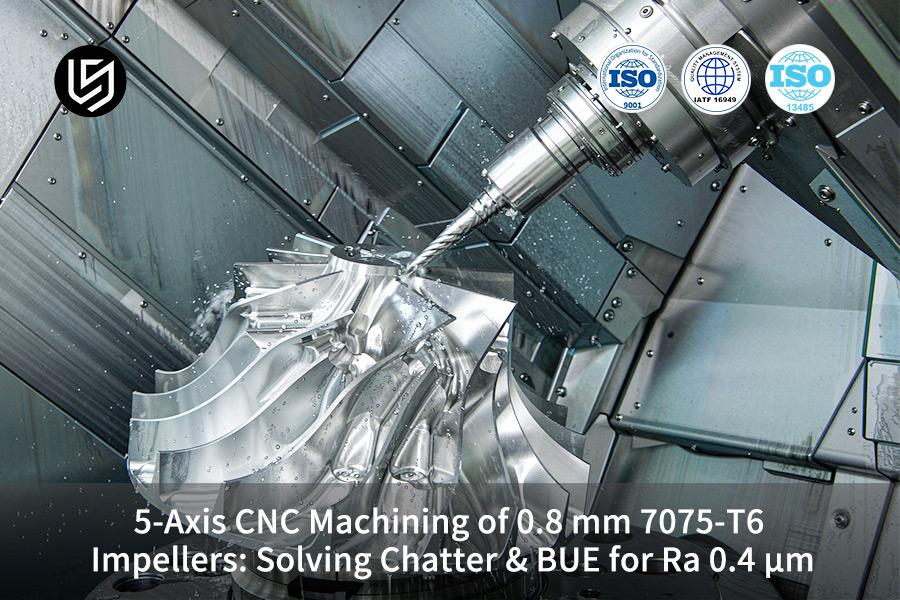 5-Achs-CNC-Bearbeitung von 0,8 mm 7075-T6 Laufrädern: Beseitigung von Rattern und Aufbauschneiden bei einer Oberflächenrauheit von Ra 0,4 µm