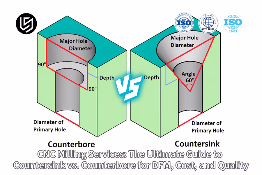 CNC铣削服务:沉头孔与镗孔在可制造性设计、成本和质量方面的终极指南