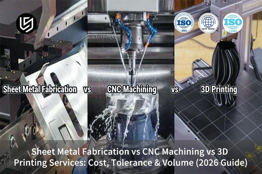 sheet-metal-fabrication-vs-cnc-machining-vs-3d-printing-services-cost-tolerance-volume-2026-guide