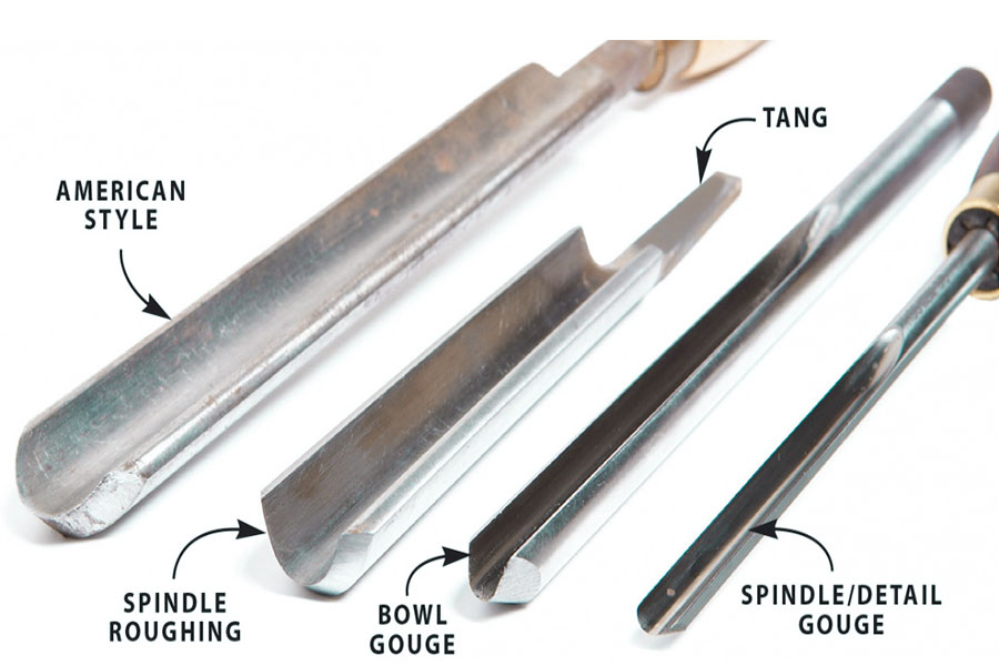 What are the key components of a wood lathe turning tool?
