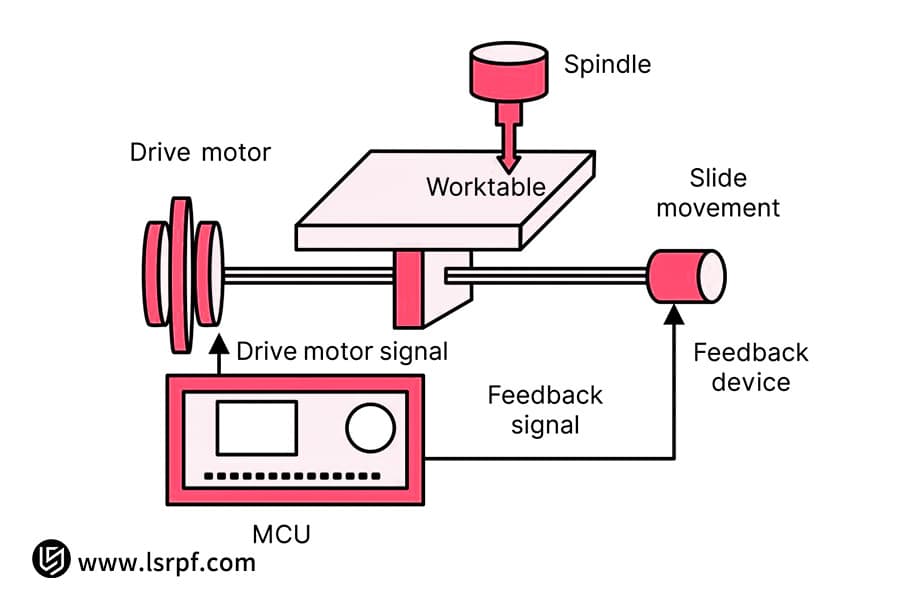 Diagrama del sistema de control de lazo cerrado de LS Manufacturing
