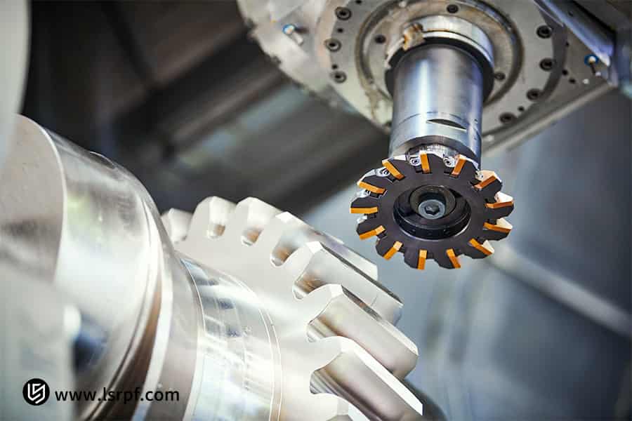 Precision CNC milling of a large helical gear by LS Manufacturing