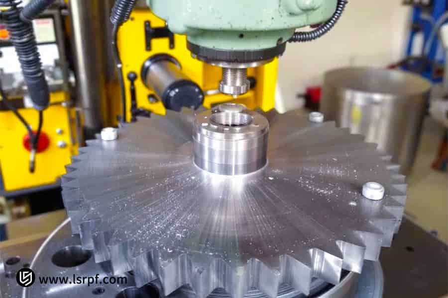 CNC milling of a large helical gear by LS Manufacturing