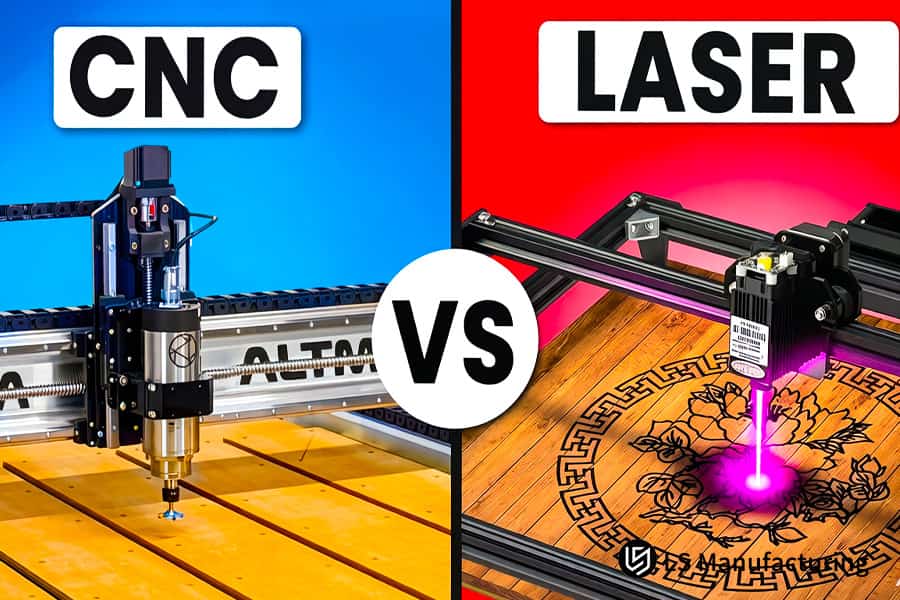 Laser cutting vs CNC machining etches plywood models and machines MDF panels for architectural prototypes.