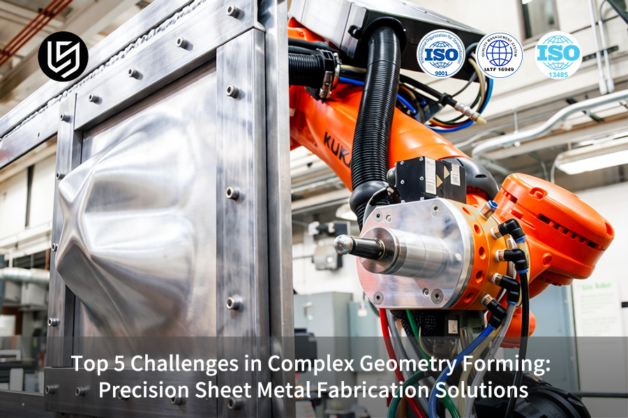 Las soluciones personalizadas de fabricación de chapa metálica utilizan un robot para formar un soporte de carcasa de aviónica aeroespacial.