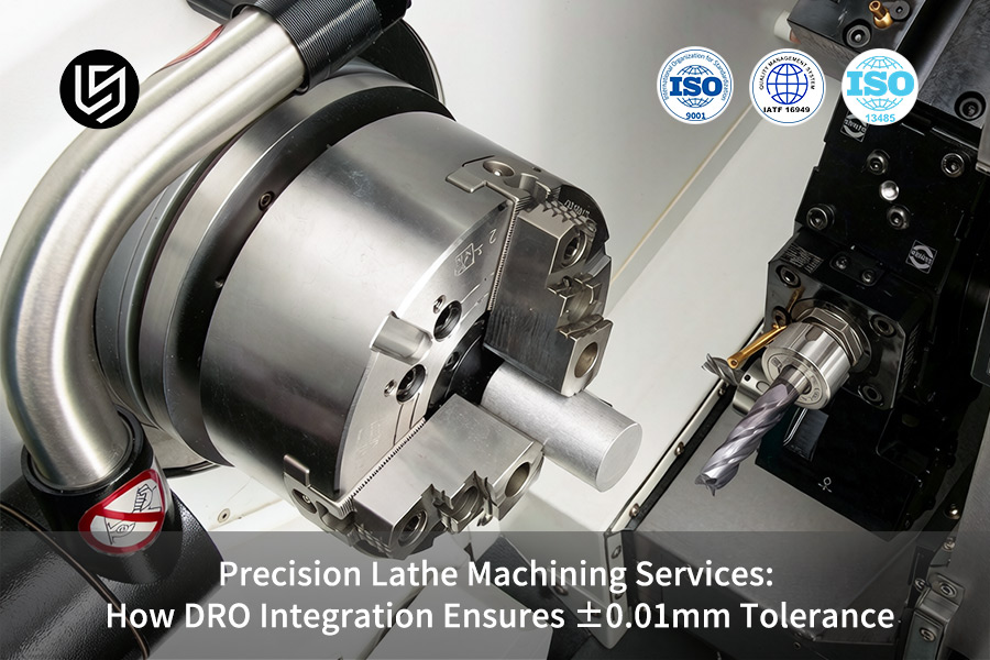 Um torno CNC integrado DRO gira um eixo de aço 4140 endurecido para componentes do sistema de transmissão aeroespacial.