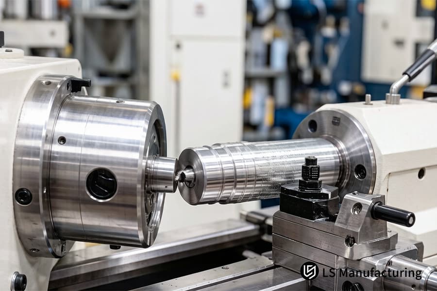 Os serviços de torneamento CNC produzem um carretel de válvula hidráulica de aço inoxidável 303 para sistemas industriais de energia de fluidos.