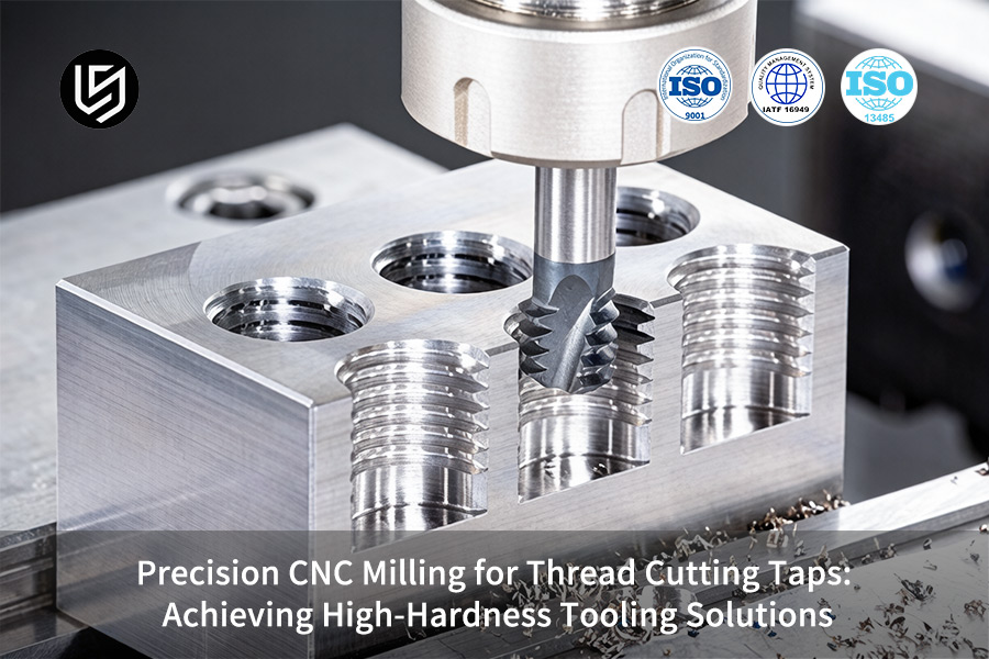 CNC milling a hardened tool steel tap blank for high hardness tooling solutions in heavy industry.