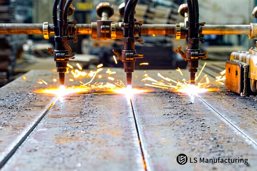 Cutting steel plates for automotive chassis parts using a high precision laser cutting service.