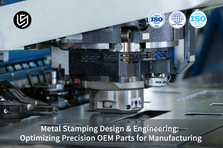 Precision punching action in metal stamping.