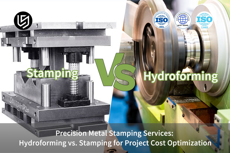 يقوم القالب بختم سبائك الألومنيوم الفارغة، وهي عملية يتم تقييمها من خلال التشكيل الهيدروليكي مقابل تحسين تكلفة الختم.