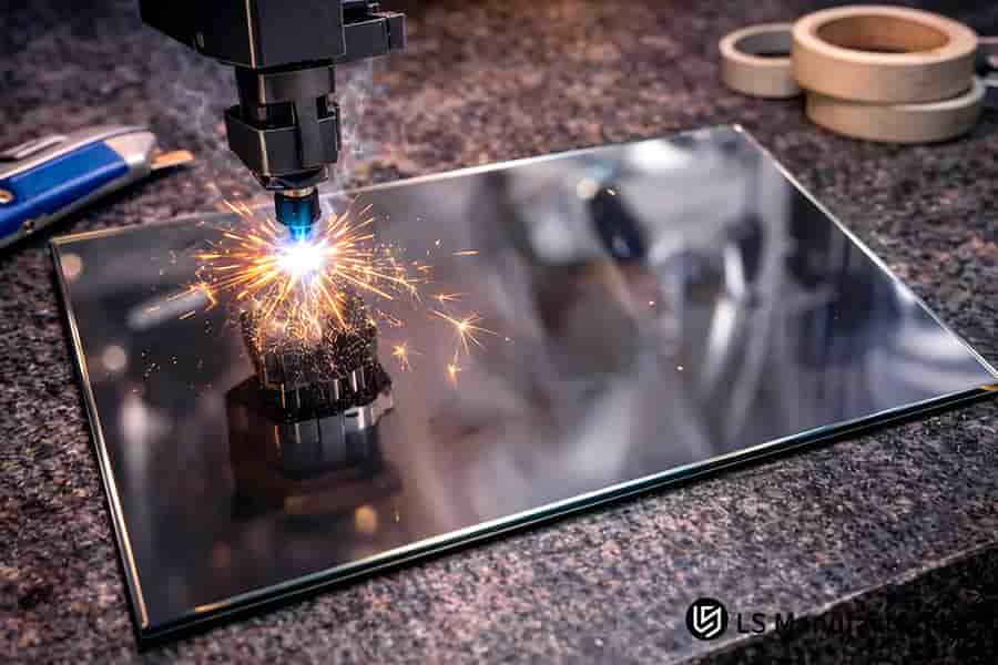 Laser engraving drills clean deep apertures on steel for high pressure valve components.