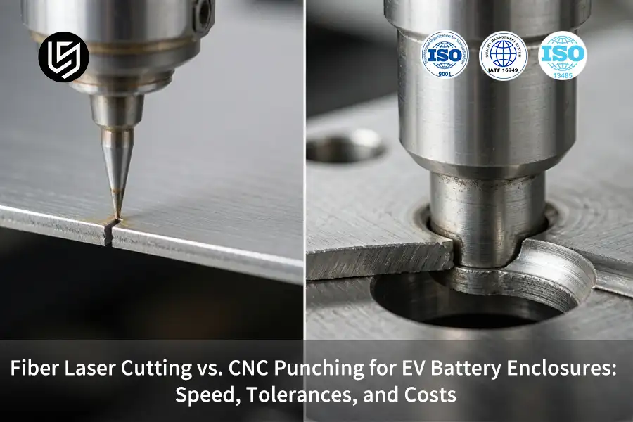 Fiber laser cutting vs CNC punching for EV battery enclosures speed tolerances and costs comparison cover