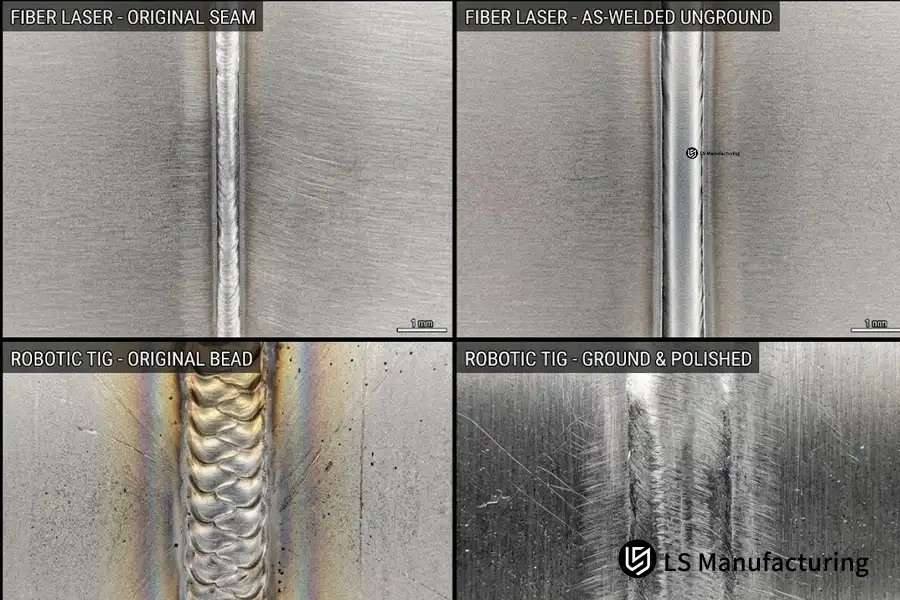 Evaluating fiber laser vs tig post processing costs through macro surface roughness comparison on medical cart welds